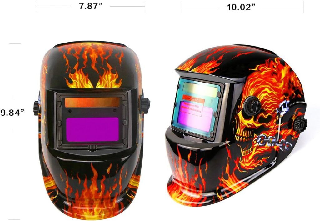 DEKOPRO Welding Helmet Auto Darkening Solar Power Welding Mask Hood for TIG MIG ARC Welder Helmet Orange Black