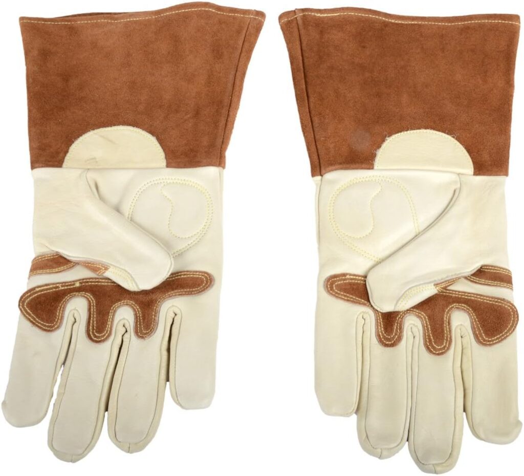 Forney 53410 Signature Mens Welding Gloves, Large, White/Brown