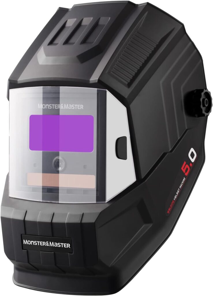 MonsterMaster Large Viewing Screen Auto Darkening Welding Helmet, 2 Arc Sensor Wide Shade