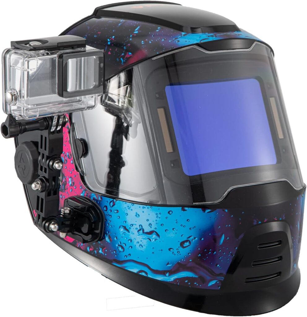 VEVOR Welding Helmet Auto Darkening Large Viewing with Side View 4.25 x 3.23, Welding Hood True Color, Welding Mask Solar Powered, 4 Arc Sensor, Wide Shade 4-8/9-13 for TIG MIG Arc Weld Grinding