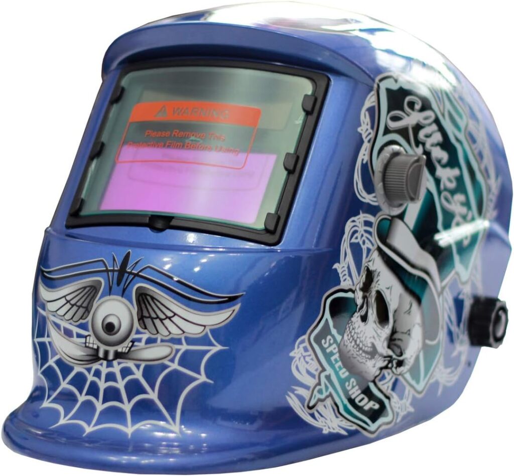 Bibowa Welding Shield Mask Solar Welding Helmet Auto Darkening with Adjustable Shade Range for Tig Mig Arc Cutting Grinding Black Pirate
