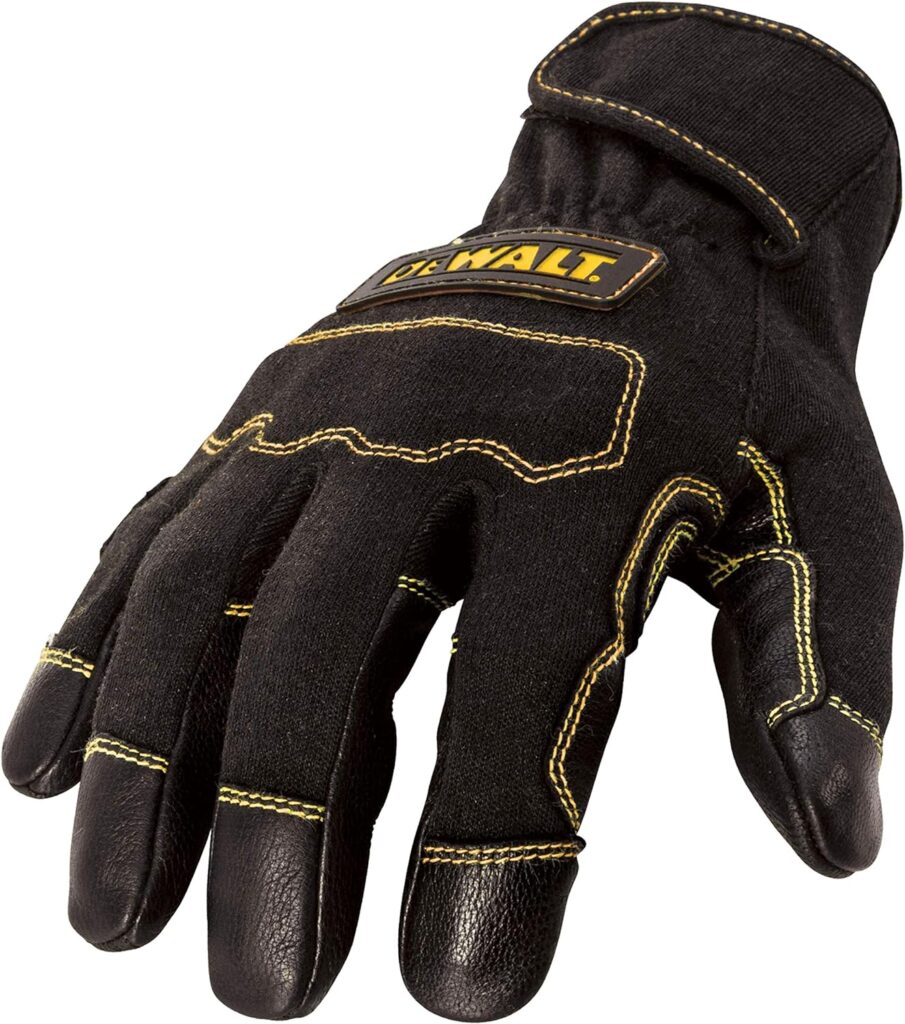 DEWALT Short Cuff Welding and Fabricator Gloves, Abrasion-Resistant Leather Palm, Fire-Resistant Materials, Kevlar Stitching