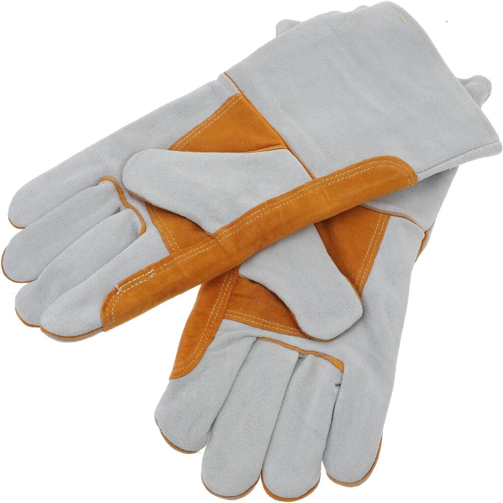DOITOOL 2 Pairs Welding Gloves Fireproof Gloves Mens Glives Welder Gloves Forge Gloves Puncture Resistant Gloves Hand Muffs for Men Farming Gloves Mens Glove Cowhide Fireplace Work Thicken