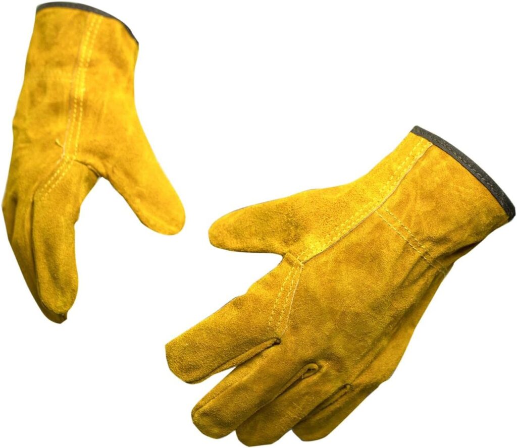 Flame Resistant Welding Gloves for men - Leather Welding Gloves Medium - Protects from flames, heat  sparks
