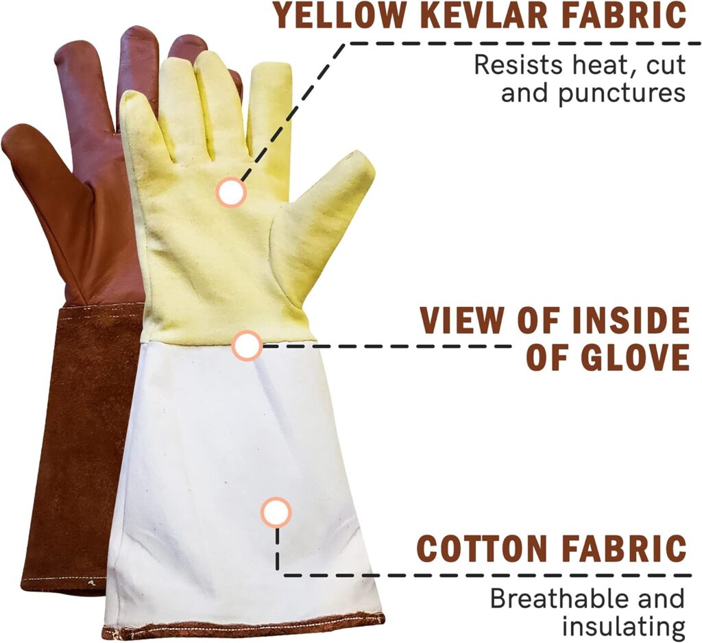 KBar7 Welding Gloves 1 Pair Heat Resistant for Forging, Stick, Mig Tig Womens and Mens XS, Small, Medium,Large,XL, XXL