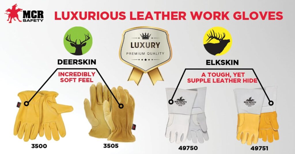 MCR Safety 49750 Welding Gloves, Premium Pearl Gray Grain Elkskin leather sewn with DuPont Kevlar thread