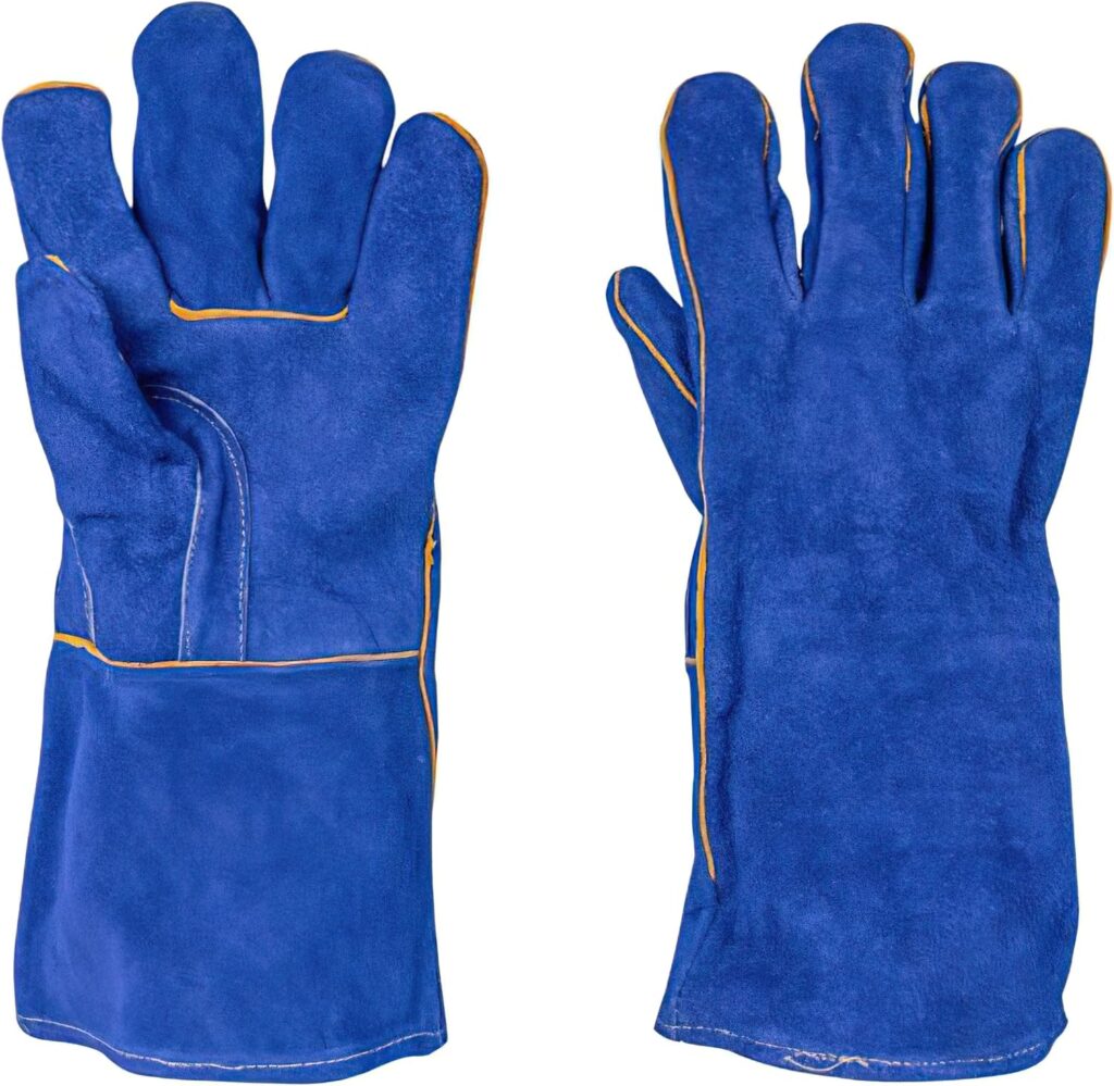 ATERET Welding Gloves 14 Inch Heat/Fire Resistant Leather Gloves for Mig, Tig, BBQ, Camping, Furnace, Pot, Fireplace