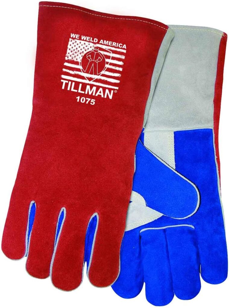 Tillman 1075 We Weld America Premium Side Split Cowhide Welding Gloves - Large