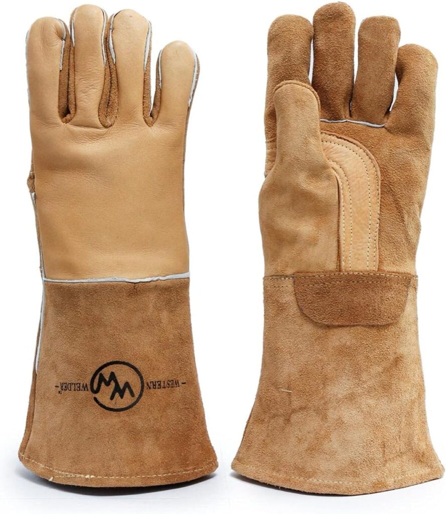 Western Welding Outfitting - Stick Welding Gloves | Heavy Duty Cow Hide Leather - Kevlar Stitching