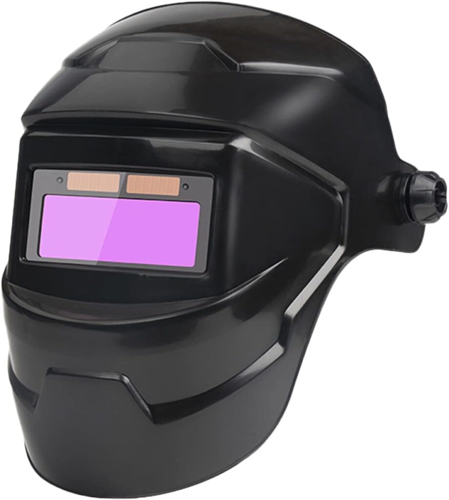 Solar Powered Auto Darkening Welding Helmet,True Color Welding Hood,Clear Safety Welder Mask for Tig Mig ARC Weld Plasma Cut Grinding (Black)
