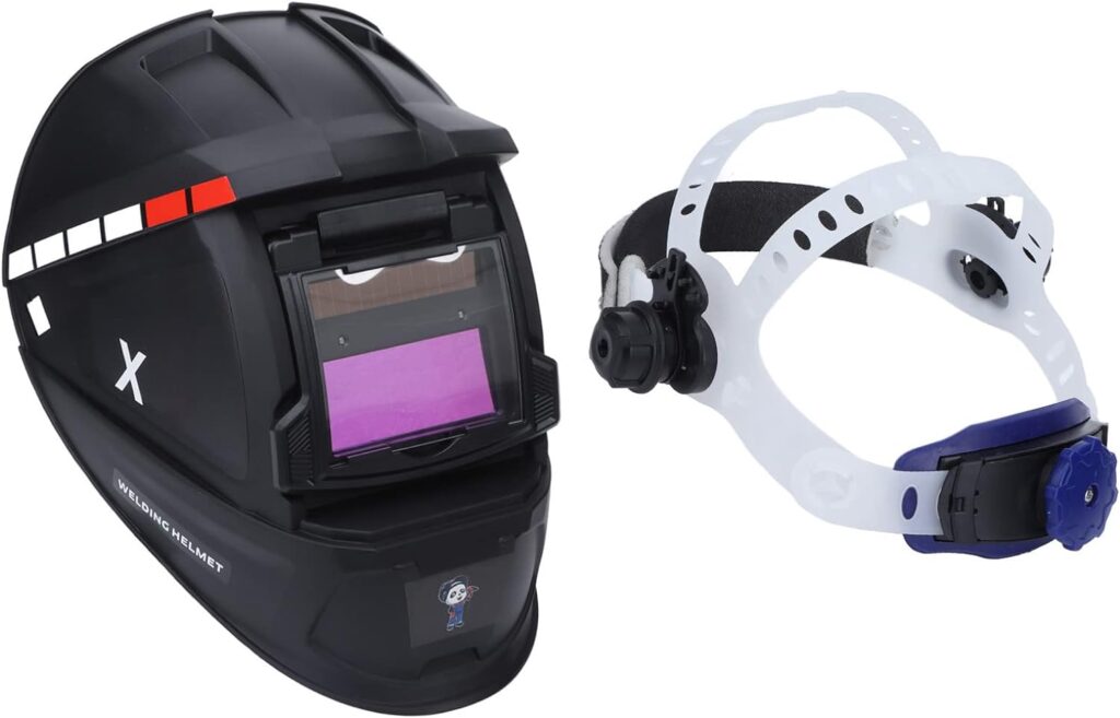 Welding Helmet, Flip Up Design Auto Darkening Welding Helmet with Headband, Front Welding Mask Lift Welding Hood Front Welding Hood Head Protection Welding Helmet, 4.33x3.54x0.35in