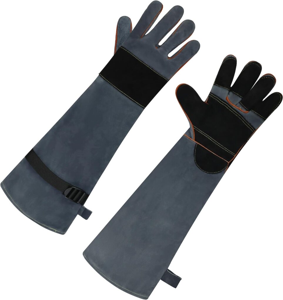 ANTAITHER Premium Leather Gloves - Safety for Animal Handling or Welding Tasks with Puncture, Scratch, and Heat Resistance