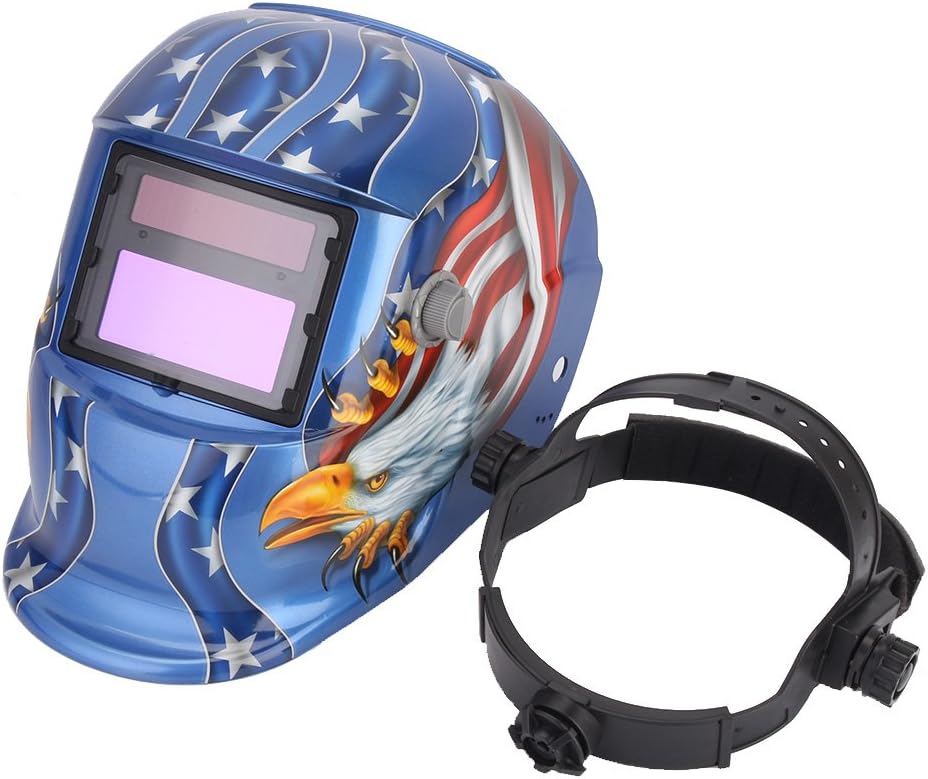 Auto Darkening Welding Helmet, Lithium Battery Powered with Solar Backup, Large View Window for Welding, High Temperature Operation