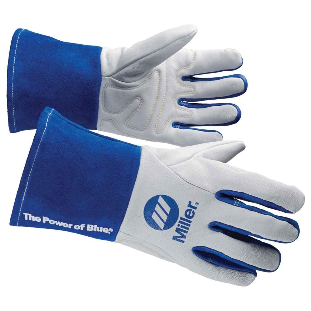 Welding Gloves, 3D, Wing, 11In, WhiteBlue, PR