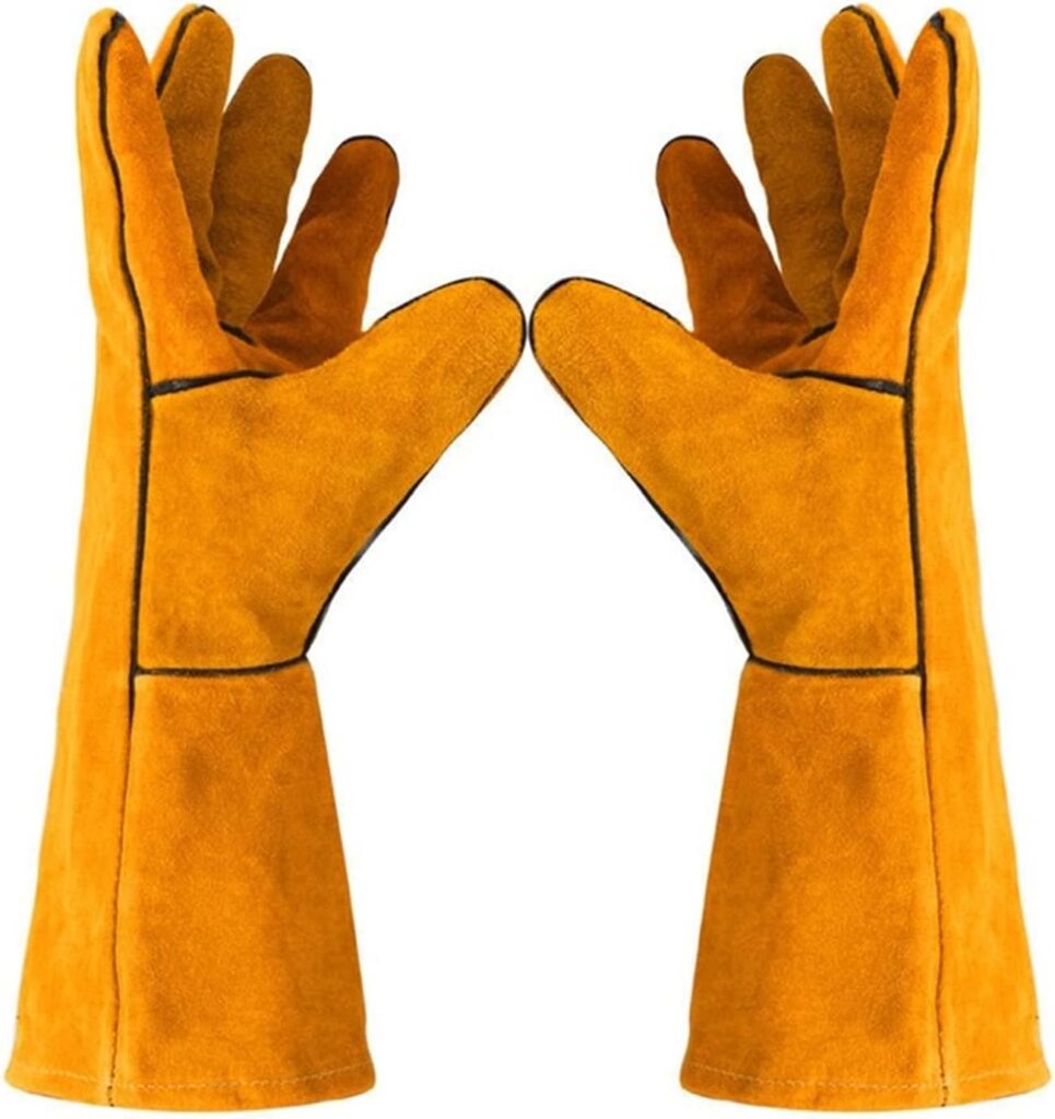 Welding Gloves,Leather Forge Anti-slip Wear/Heat-resistant Gloves,for Forge,Grill,Fireplace,Baking,Welding
