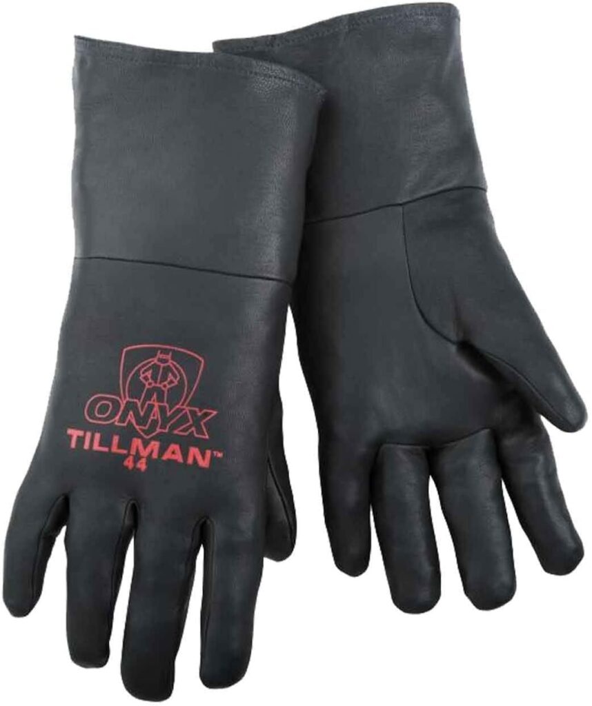 Tillman 44 Onyx 100% Top Grain Black Kidskin TIG Welding Gloves, Small