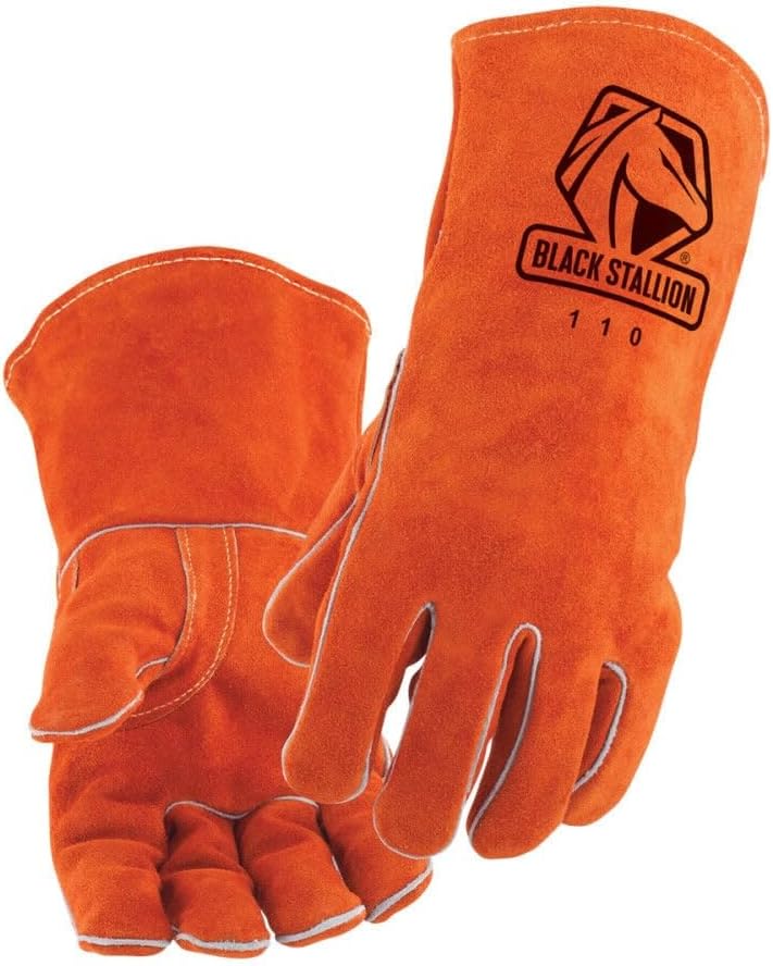 110L Large Black Stallion Stick Welding Gloves