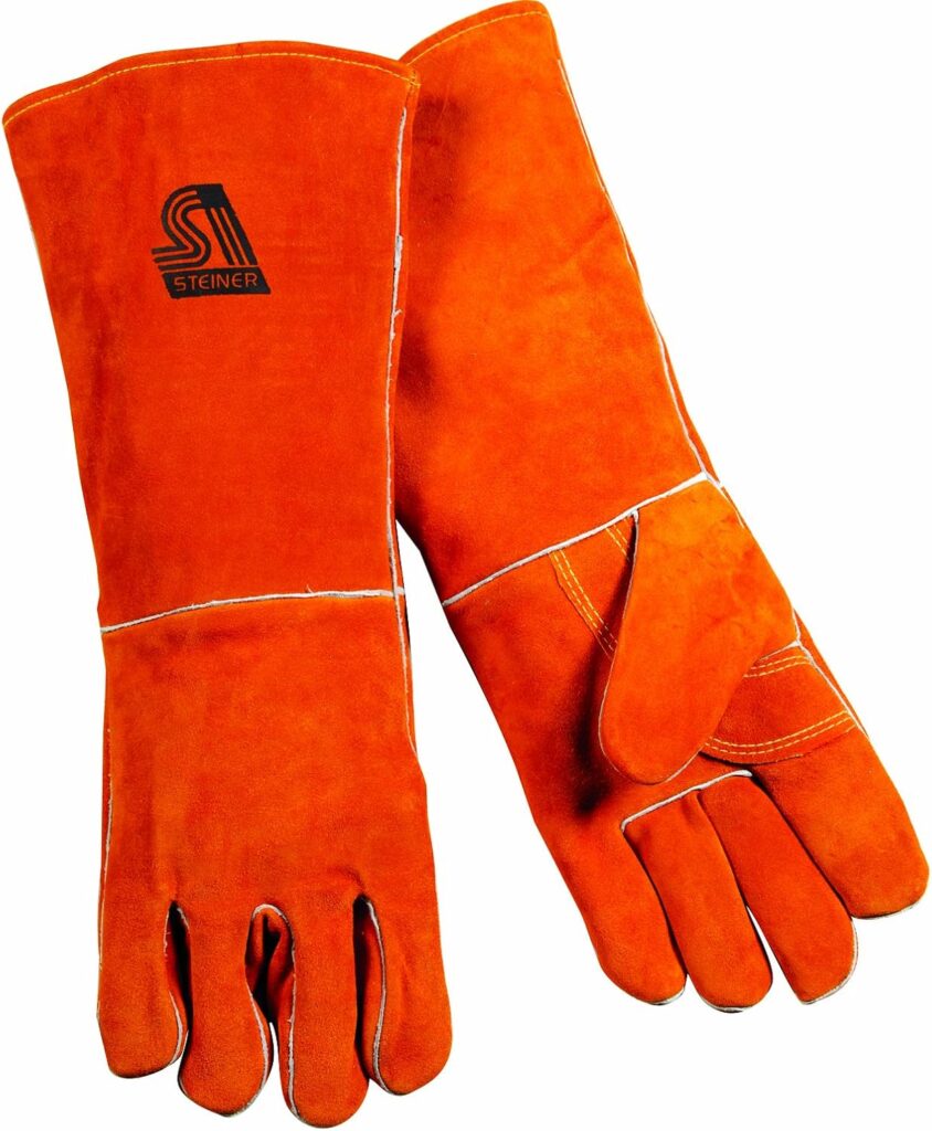 Steiner 21918-X Welding Gloves, Brown Y-Series 18-Inch Length Shoulder Split Cowhide, Foam Lined, Extra Large