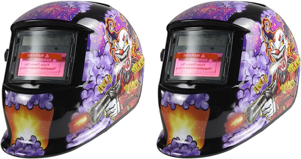 Welding Helmet Auto Darkening Solar Powered with Adjustable Shade 4/9-13 for Tig Mig Arc Weld Mask (Joker, 2-Pack)